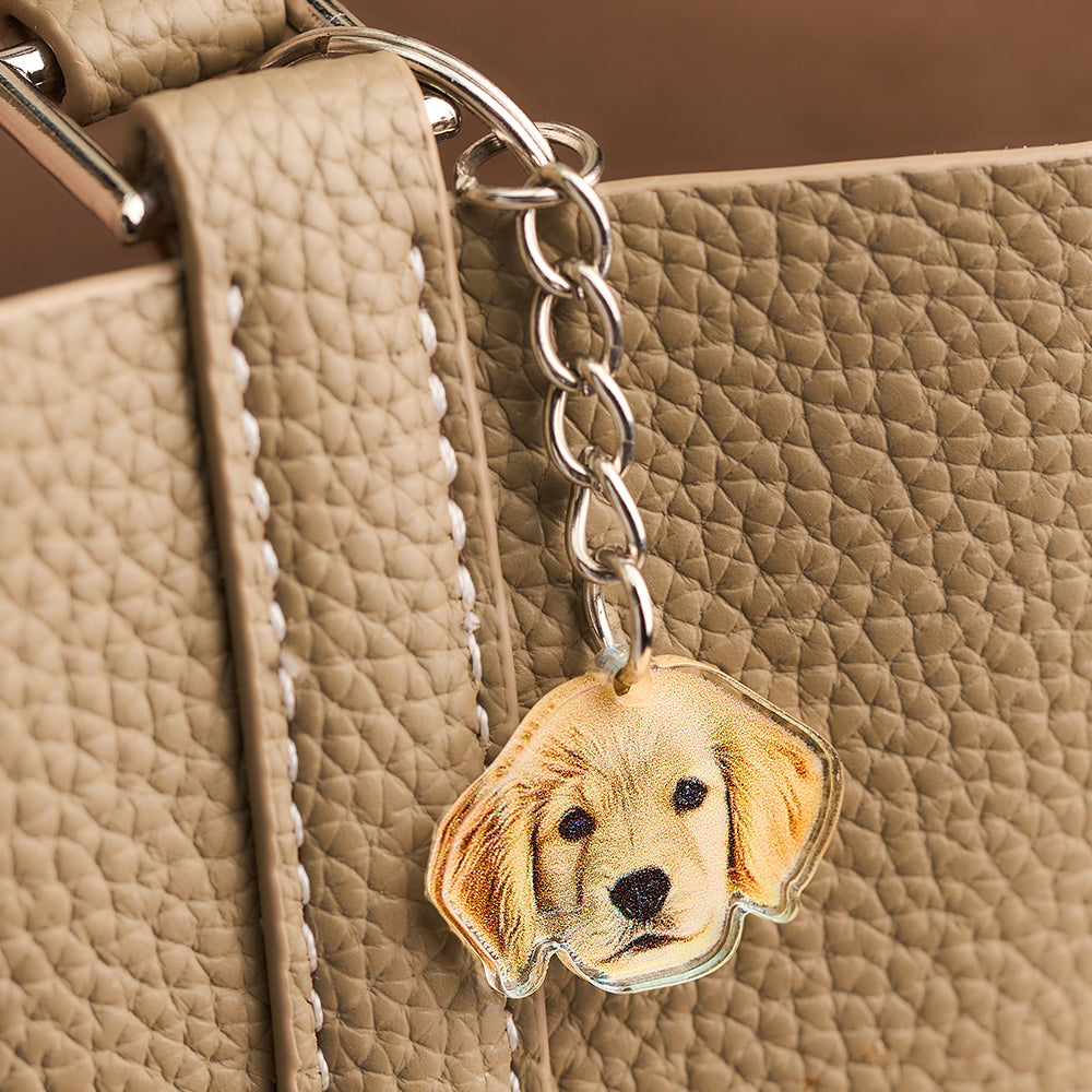 Personalized Pet Portrait Keychain Birthday Anniversary Gift for Pet Lovers
