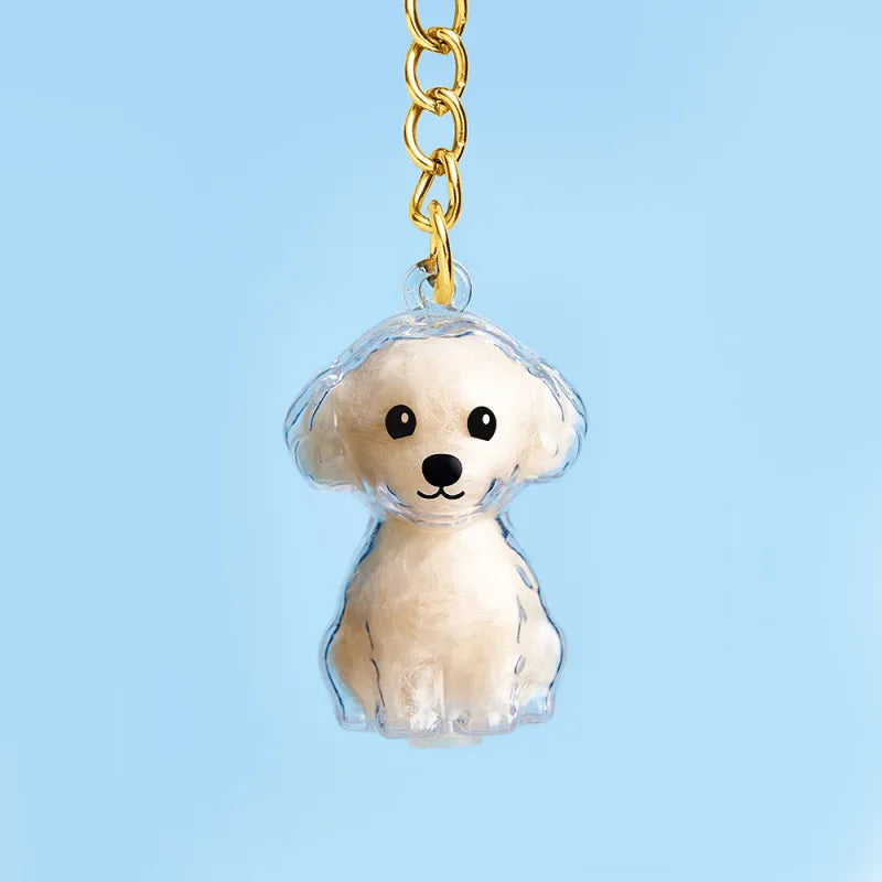 Dog Hair Collector Keychain Bag Charm Memorial Storage Box without Text Sentimental Perfect for Storing Pet Hair Gift for Dog Lovers