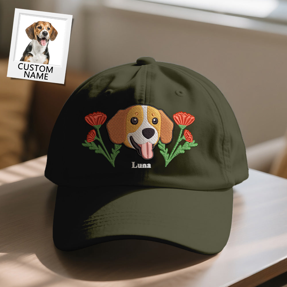 Personalized Pet Name Baseball Cap – Embroidered-Style Printed Design Custom Hat for Pet Lovers
