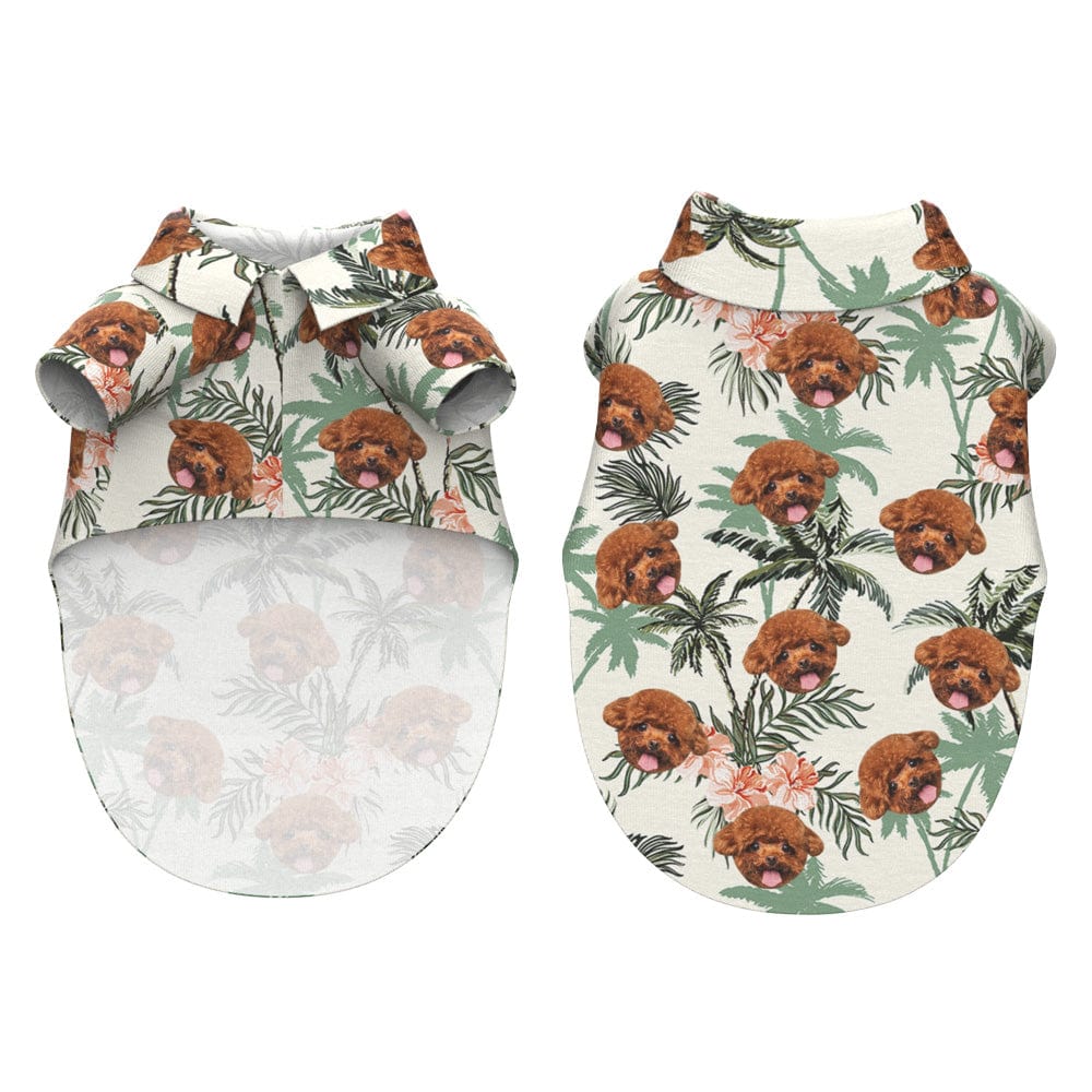 Custom Hawaiian Dog Shirt Personalized Coconut Tree Print Pet Beach Shirt Clothes Gift for Pets