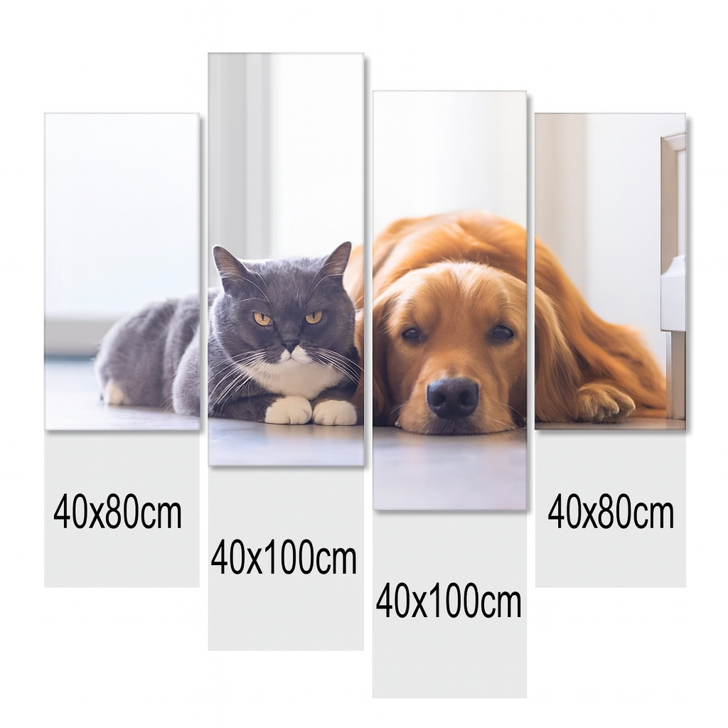 Custom 4 PCS Photo Oil Painting Canvas Art Wall Decor Frameless